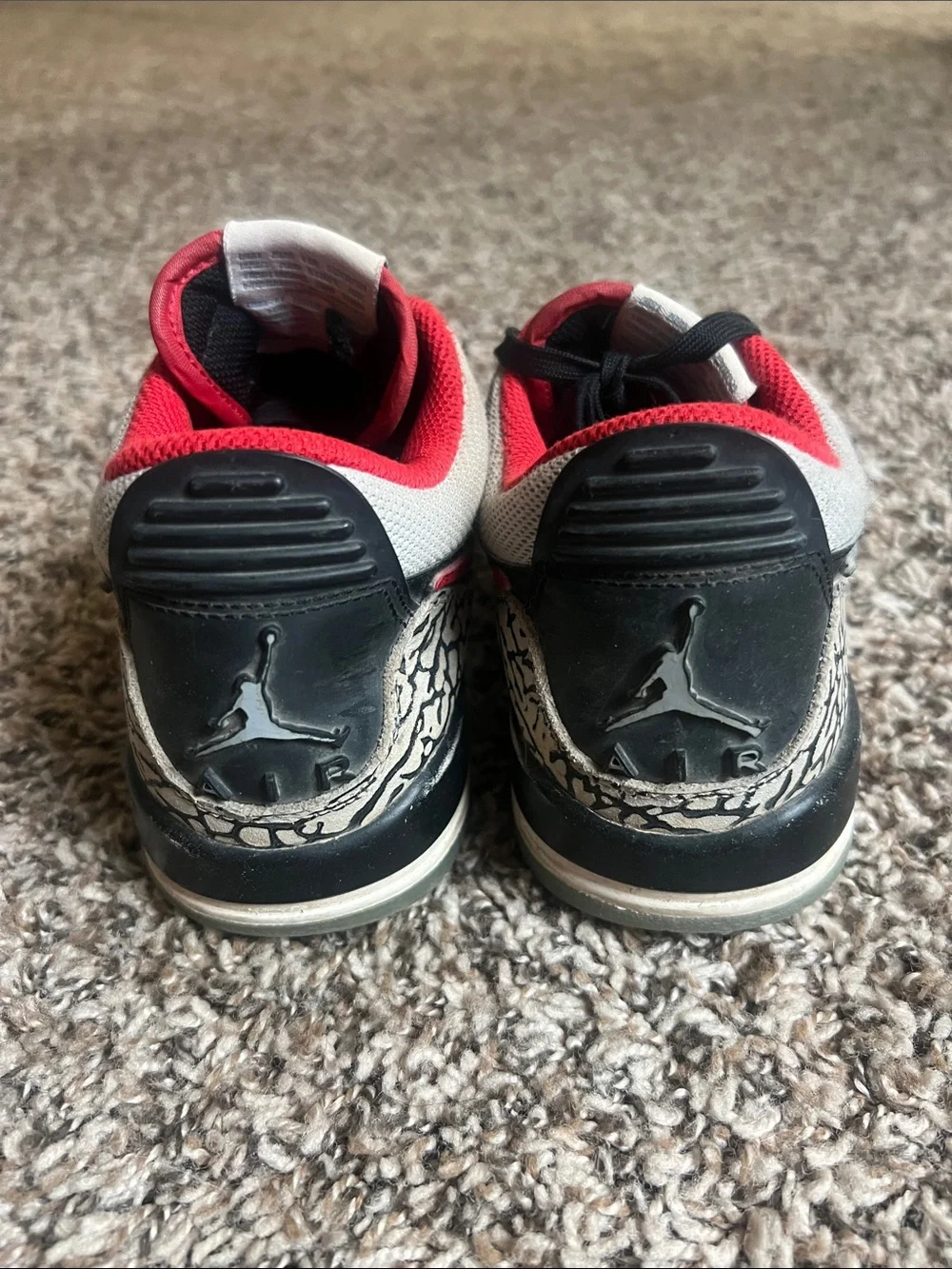 Nike Jordans Kids Black and Red Strap Sneakers with Elephant Print